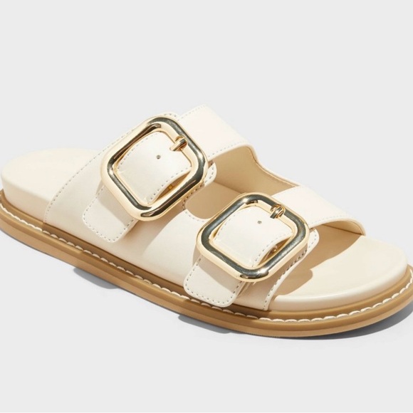 Universal Thread Shoes - ✨HP✨Universal Thread Double Buckle Wide Sandals